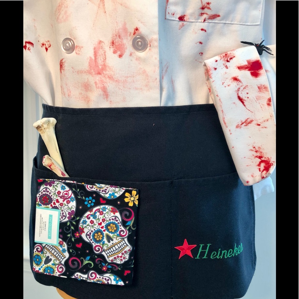 Heineken Embroidered logo server apron 3 pkt Black One size